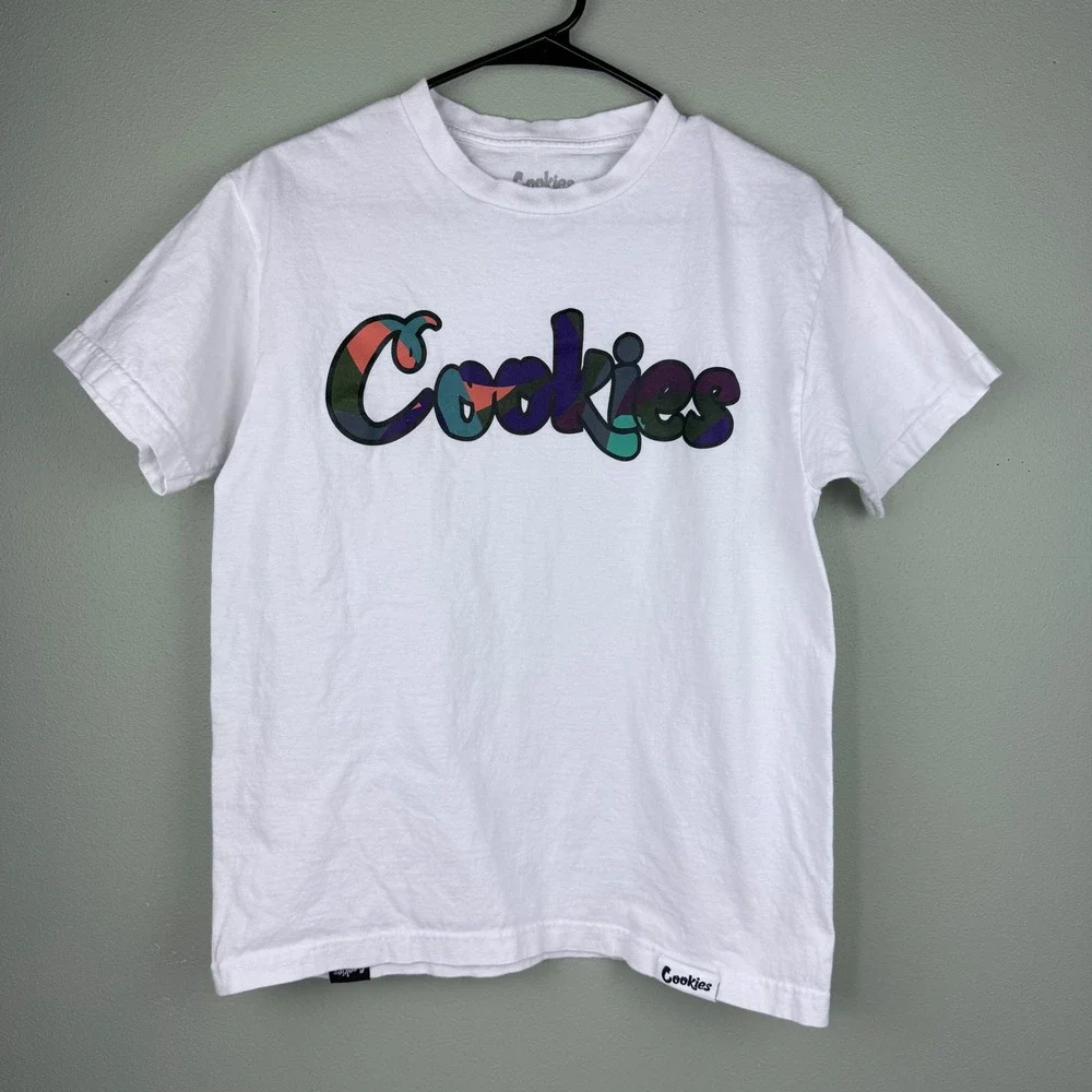 Cookies SF Mens White Graphic Logo T-Shirt Size M Short Sleeve Cotton‎ Tee